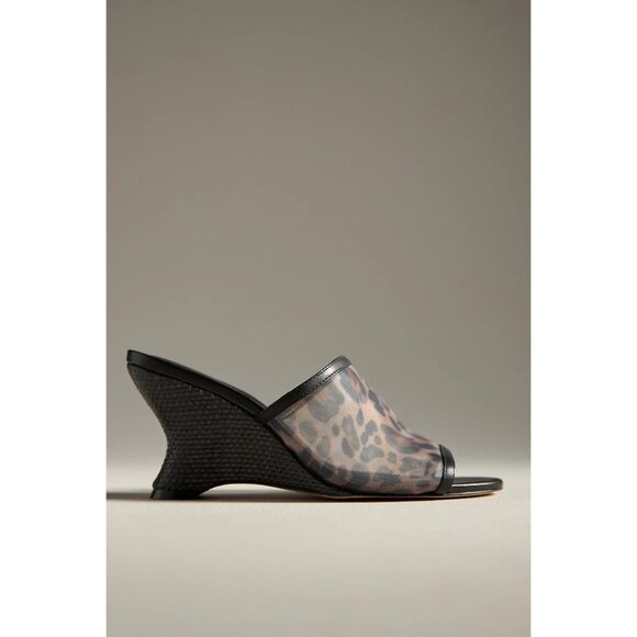 Anthropologie Maeve Mesh Animal Print Wedge Heels 42/11 - Picture 3 of 3